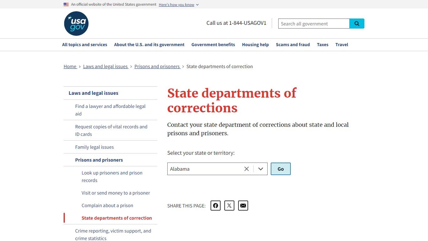 State departments of corrections | USAGov